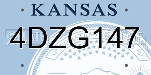 4DZG147 Kansas License Plate