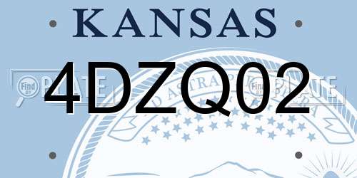 4DZQ02 Kansas License Plate