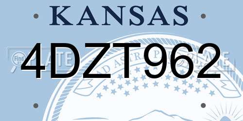 4DZT962 Kansas License Plate