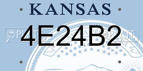 4E24B2 Kansas License Plate