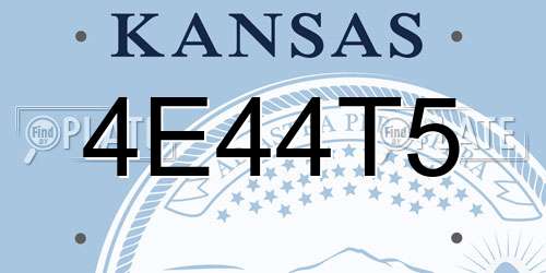 4E44T5 Kansas License Plate