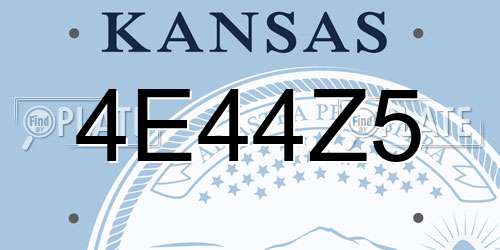 4E44Z5 Kansas License Plate