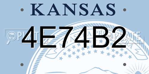 4E74B2 Kansas License Plate