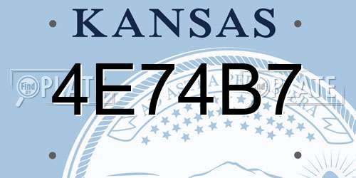 4E74B7 Kansas License Plate
