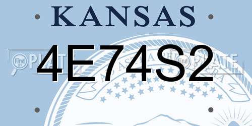 4E74S2 Kansas License Plate
