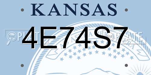 4E74S7 Kansas License Plate