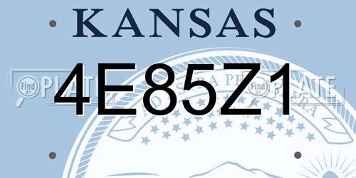 4E85Z1 Kansas License Plate