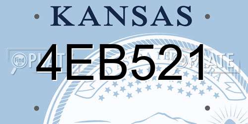 4EB521 Kansas License Plate