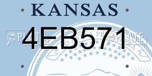 4EB571 Kansas License Plate