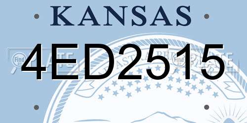 4ED2515 Kansas License Plate