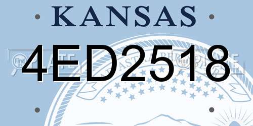 4ED2518 Kansas License Plate
