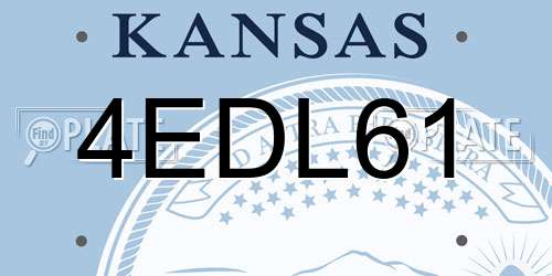 4EDL61 Kansas License Plate