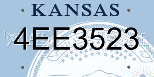 4EE3523 Kansas License Plate