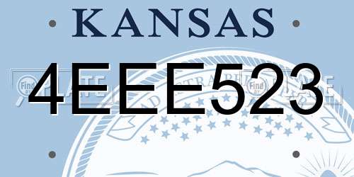 4EEE523 Kansas License Plate