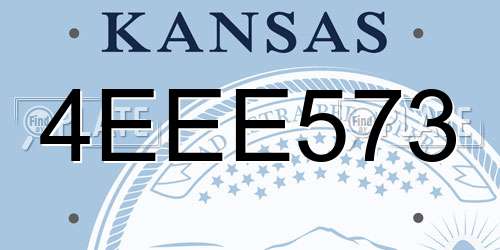 4EEE573 Kansas License Plate