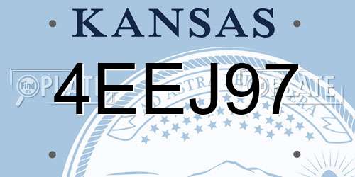 4EEJ97 Kansas License Plate