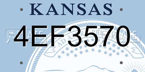 4EF3570 Kansas License Plate