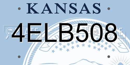 4ELB508 Kansas License Plate