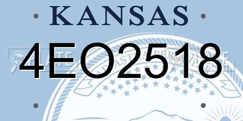 4EO2518 Kansas License Plate