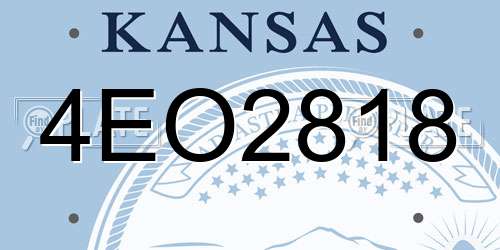 4EO2818 Kansas License Plate