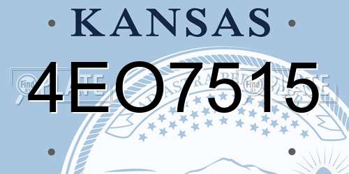 4EO7515 Kansas License Plate