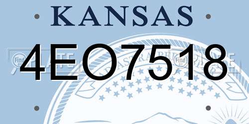 4EO7518 Kansas License Plate