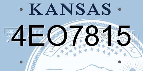 4EO7815 Kansas License Plate