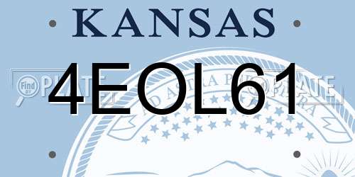 4EOL61 Kansas License Plate