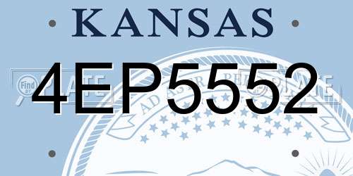 4EP5552 Kansas License Plate