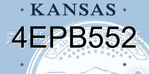 4EPB552 Kansas License Plate
