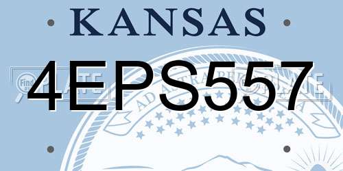 4EPS557 Kansas License Plate