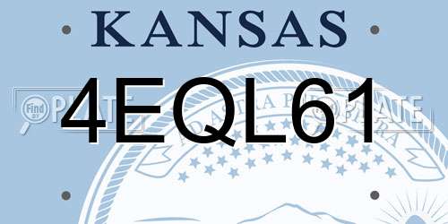 4EQL61 Kansas License Plate