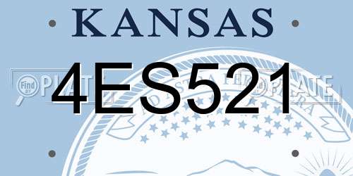 4ES521 Kansas License Plate