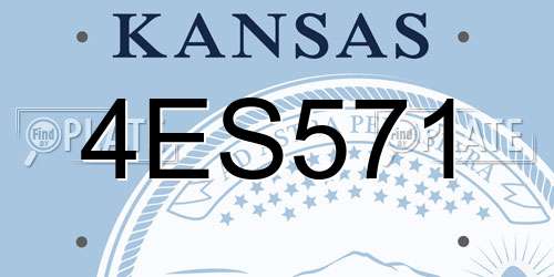 4ES571 Kansas License Plate
