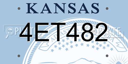 4ET482 Kansas License Plate