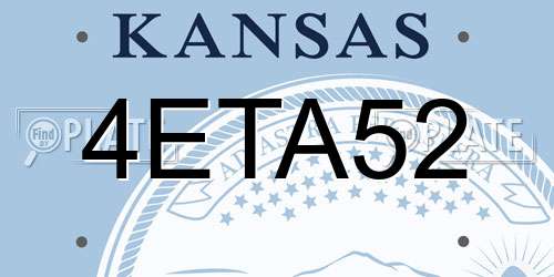 4ETA52 Kansas License Plate