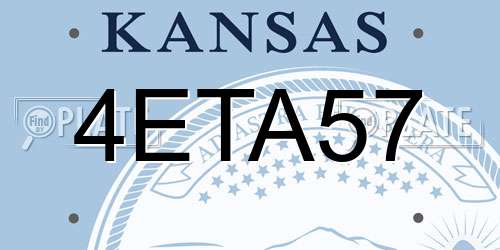 4ETA57 Kansas License Plate