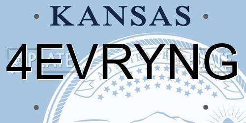 4EVRYNG Kansas License Plate