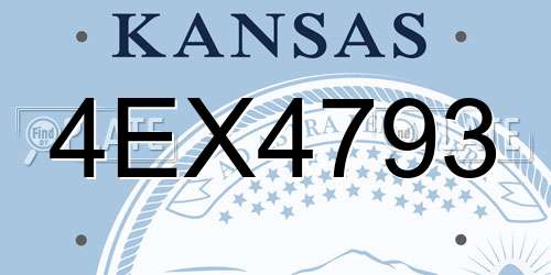 4EX4793 Kansas License Plate