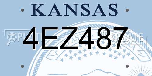4EZ487 Kansas License Plate