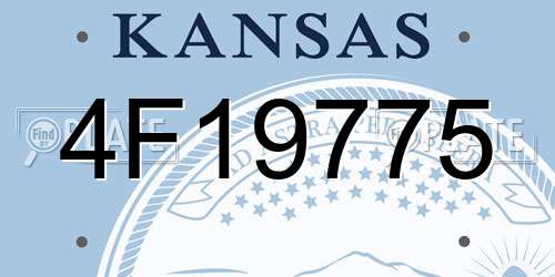 4F19775 Kansas License Plate