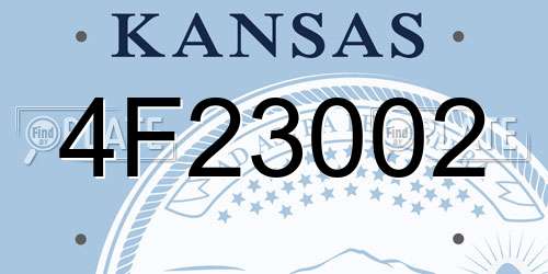 4F23002 Kansas License Plate