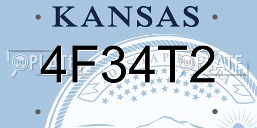 4F34T2 Kansas License Plate