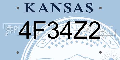 4F34Z2 Kansas License Plate