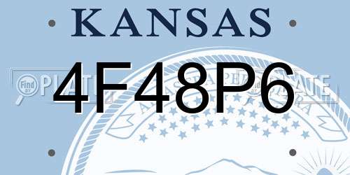 4F48P6 Kansas License Plate