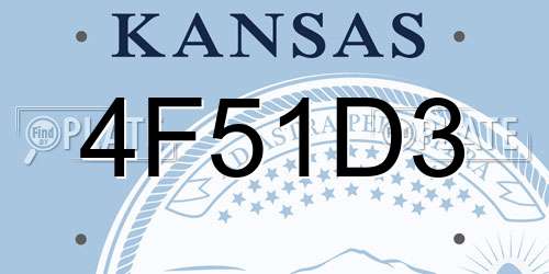 4F51D3 Kansas License Plate