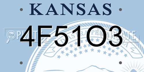 4F51O3 Kansas License Plate