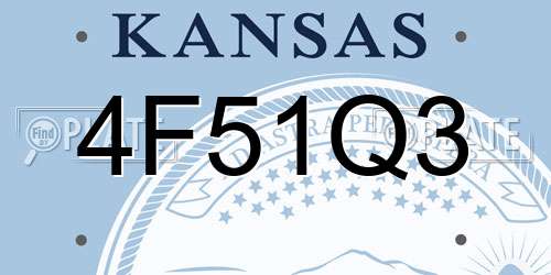 4F51Q3 Kansas License Plate
