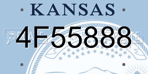 4F55888 Kansas License Plate