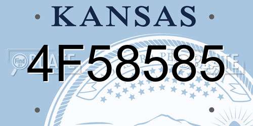 4F58585 Kansas License Plate